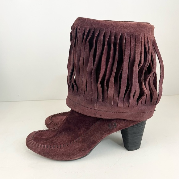 Born Banbury Chianti Suede Leather Fringe Boot Women’s Size 7.5 - Picture 7 of 16
